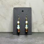 Brow & Blue Bead Earrings