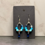 Blue Bead Loop Earrings