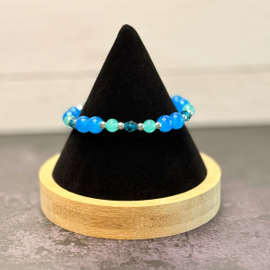 Blue Silver Bead Bracelet