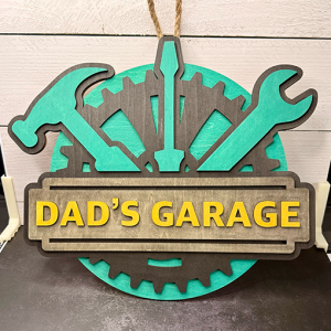 Dad's garage wood sign