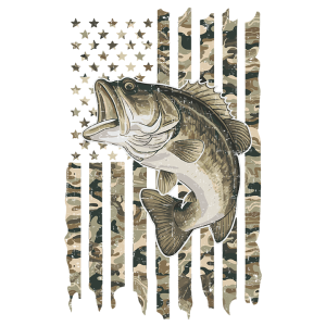 Camo Fish on US Flag
