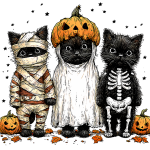 Black cats in Costumes