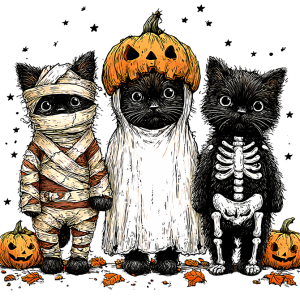 Black cats in Costumes