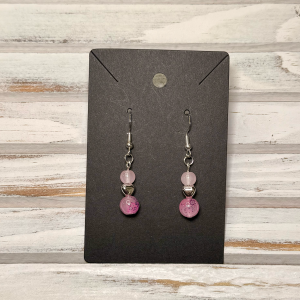 Pink Heart Earrings
