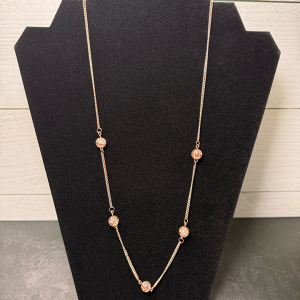 22.5" Rose Gold chain with Matching glass beads