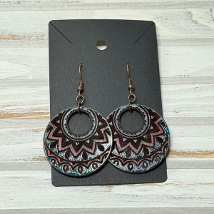 Mandala wood earrings
