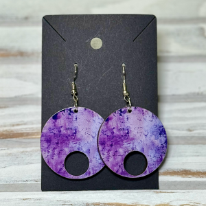 Rustic Purple wood earrings