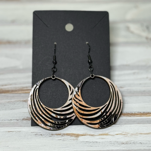 Round Leaf design wood earrings