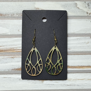 Teardrop cutout earrings (wood)