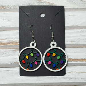 Christmas Lights earrings (wood)