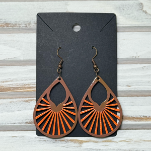 Sunburst earrings (wood)
