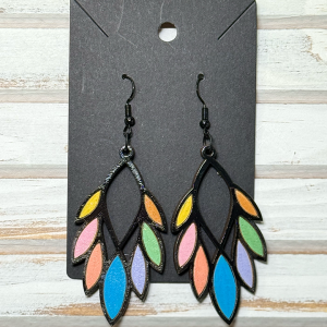 Colorful earrings (wood)