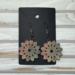 Flower burst earrings (wood)