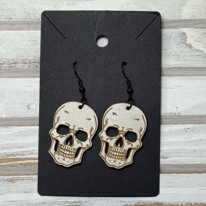 Skull Earrings (wood)
