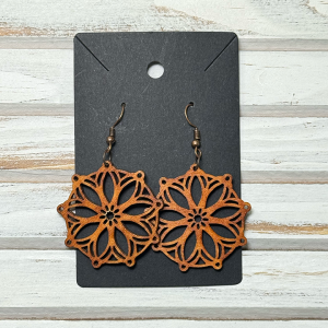 Mandala floral earrings (wood)