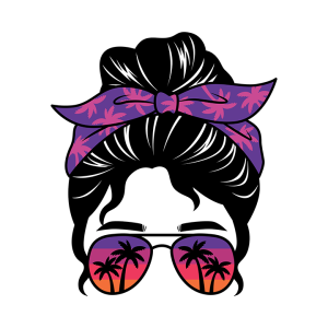 Messy bun purple/pink