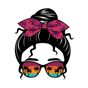 Messy bun pink/purple