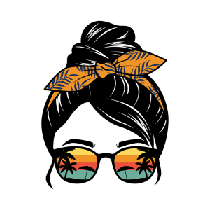 Messy bun orange/black