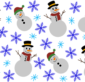 Snowman and snowflakes