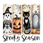 spooky season ghost pumpkin cat