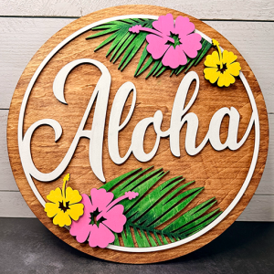 aloha wood sign