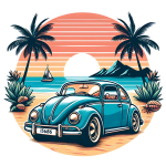 volkswagen on beach