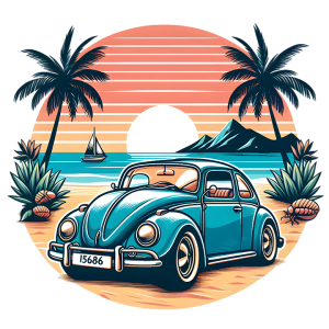 volkswagen on beach