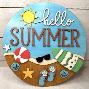 Hello Summer Beach Door Sign